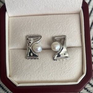 Elegant Silver Candy Pearl Earrings